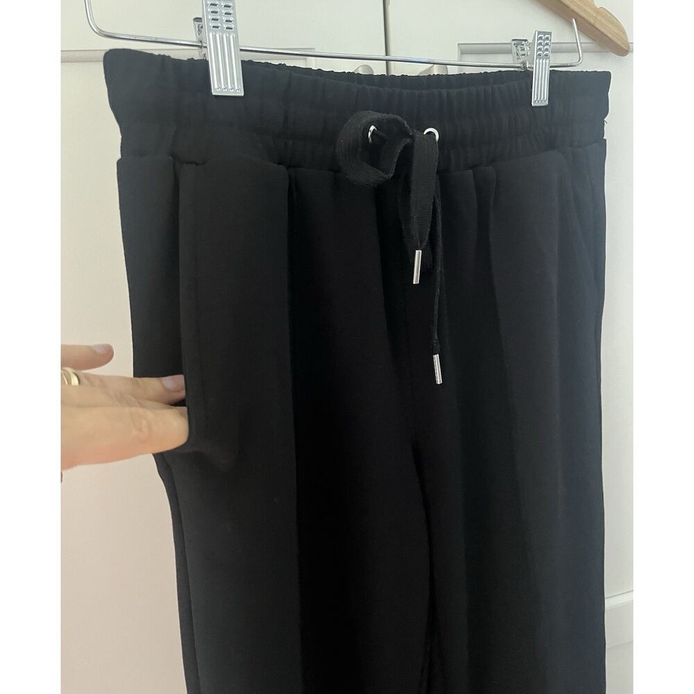One by Chapter One Womens Pants Tie Waist High Rise Cropped Trouser Black Sz. XS - Picture 3 of 8